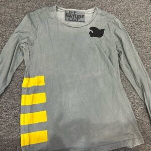 Gray and Yellow women’s Long Sleeve Shirt